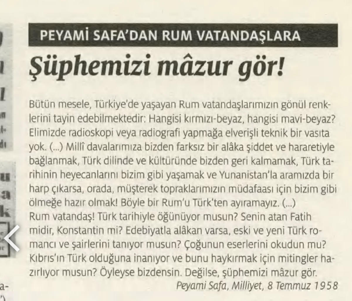 Kürtlerin ardından gelelim gayrimüslim vatandaşların yaşadıklarına